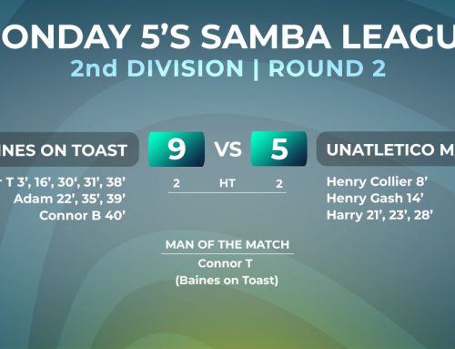 Monday 5-a-side Winter League – Division 2 – Week 2 Report